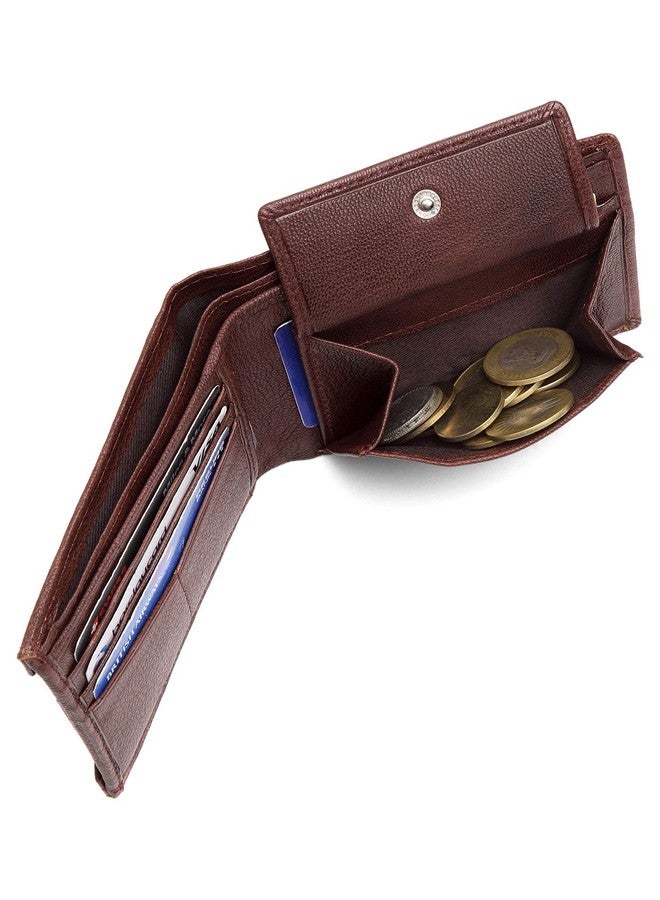 Napa Hide Maroon Leather Wallet For Men I 3 Card Slots I 2 Currency Compartments I 1 Id Window I 3 Secret Compartments I External Card Slot I 1 Coin Pocket - Image 5