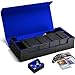 Scimi Premium Trading Card Storage Case TCG Deck Box Holds 800 Sleeved Cards for MTG YuGiOh Uno Sport with Strong Magnet Closure BlackBlue - Image 3