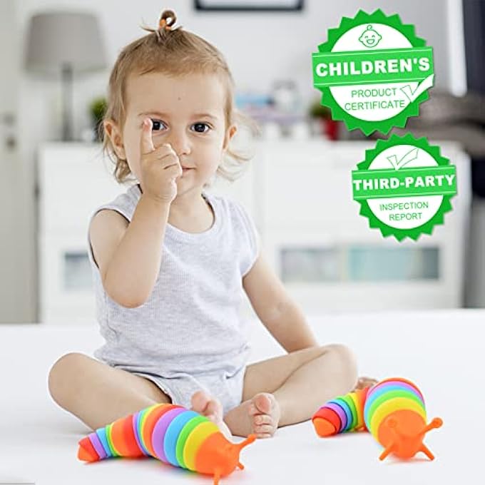 Cevioce Fidget Slug Toy, Sensory Slug Fidget Toy for Kids & Adults, 1Pc Cute 3D Articulated Stim Toy - Can Be Spliced, SafeExercise Wrist Strength & Stress Relief, Great Gift for ADHD Autism - Image 2