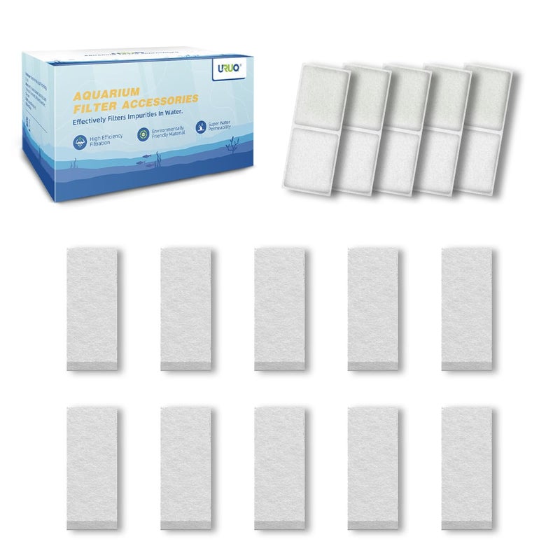 URUQ Fish Tank Filter Cartridge: 15 Pack Aquarium Top Fin Filter Cartridges, Replacement Aquarium Carbon Cartridge with Zeolite - Image 1