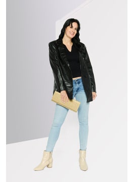 DKNY Women Regular Fit Solid Casual Blazer, Black  - Image 2