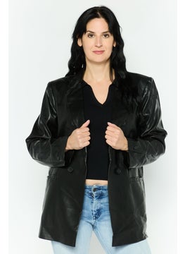 DKNY Women Regular Fit Solid Casual Blazer, Black  - Image 1