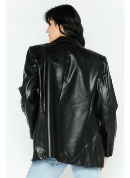 DKNY Women Regular Fit Solid Casual Blazer, Black  - Image 4