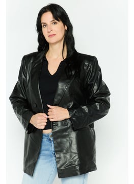 DKNY Women Regular Fit Solid Casual Blazer, Black  - Image 3
