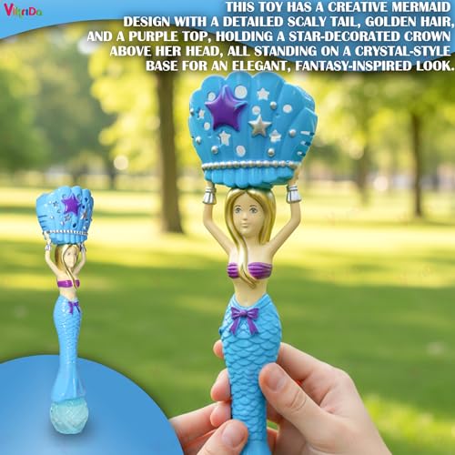 VikriDA Magic Mermaid Bubble Wand – Automatic Bubble Machine for Indoor & Outdoor Fun – Blue - Image 5