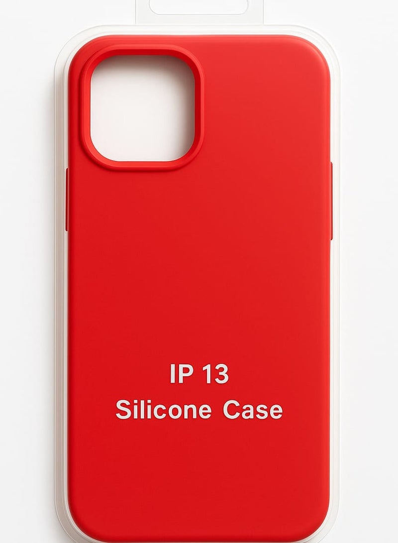 iPhone 13 Silicone Case – Shockproof Soft Touch Protective Back Cover – Red - Image 1