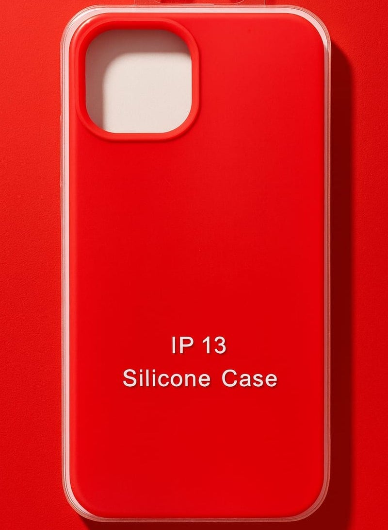 iPhone 13 Silicone Case – Shockproof Soft Touch Protective Back Cover – Red - Image 2