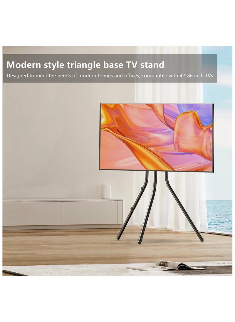 HXDream - TV Stand,Tripod Base,adjustable heigh,Fits 42-86 inch TV or Monitor,,Suitable for conference rooms,living rooms, bedrooms(White) - Image 1