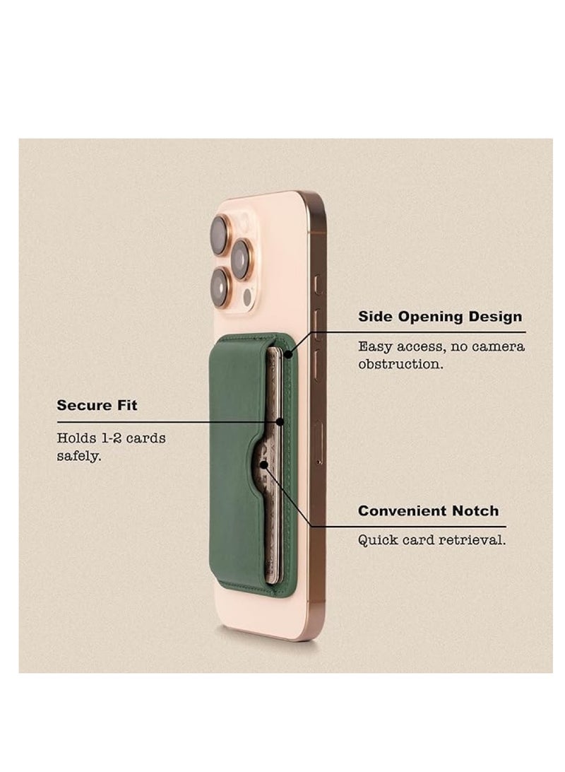 محفظة بطاقة الهاتف من الجلد الإيطالي المصنوعة يدوياً - [حامي الكاميرا] - [MagSafe] - [نحيف وقوي المغناطيسي] - [حامل بطاقات 2-3] -لـ iPhone / 1716/15/14/13/12 Series - Image 3