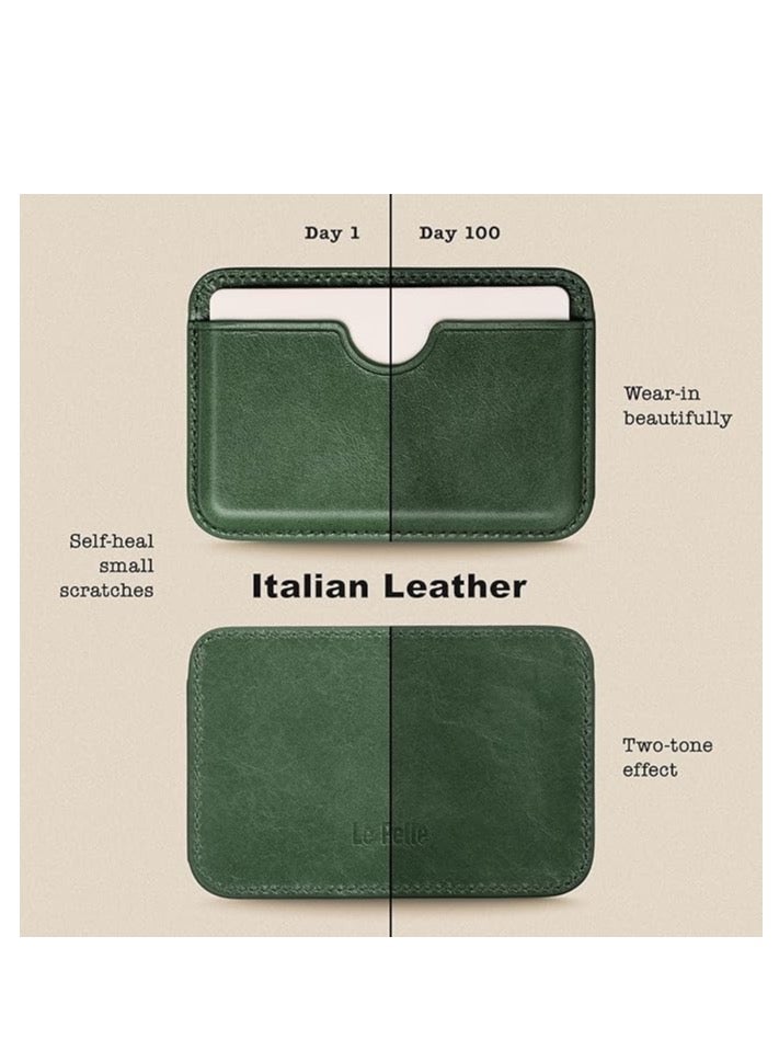 محفظة بطاقة الهاتف من الجلد الإيطالي المصنوعة يدوياً - [حامي الكاميرا] - [MagSafe] - [نحيف وقوي المغناطيسي] - [حامل بطاقات 2-3] -لـ iPhone / 1716/15/14/13/12 Series - Image 2