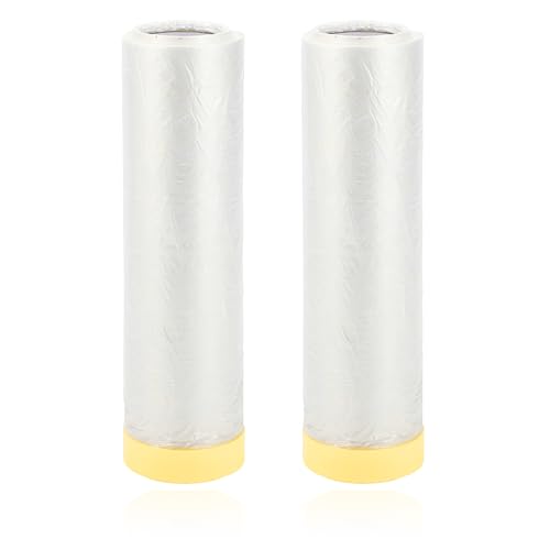 Homdum Pre-Tape Paint Protection Covering Sheet and Tape Length(2700mm x 20Mtr) Pack of 2pc - Image 1
