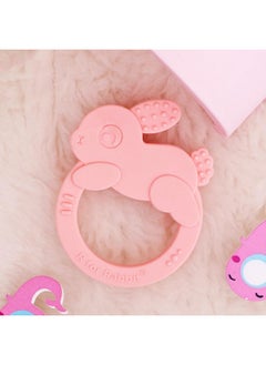 أر فور رابيت لعبة عضاضة على شكل أرنب صغيرة للأطفال بعمر 4 أشهر فما فوق من R for Rabbit Tiny Bites Zoobie مصنوعة من السيليكون الناعم الآمن غذائيًا والخالي من مادة BPA (وردي)  - Image 1