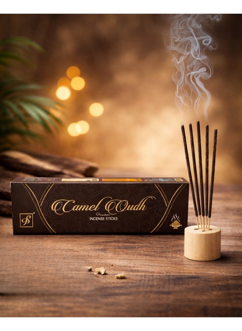 أعواد بخور فاخرة، عود الإبل (رائحة العود)، علاج عطري، بخور تقليدي، دخان يدوم 45 دقيقة، روائح تبعث على الاسترخاء للمنزل والمكتب وليالي العشاء والمناسبات الاحتفالية - Image 2