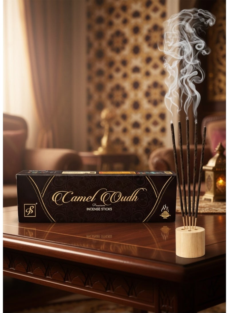 أعواد بخور فاخرة، عود الإبل (رائحة العود)، علاج عطري، بخور تقليدي، دخان يدوم 45 دقيقة، روائح تبعث على الاسترخاء للمنزل والمكتب وليالي العشاء والمناسبات الاحتفالية - Image 3