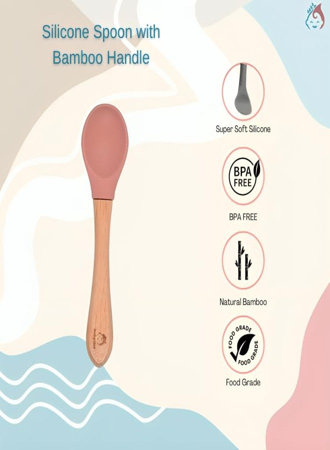 Babylief™ Silicone Baby Bib with Spoon Combo (Pink) - Image 5