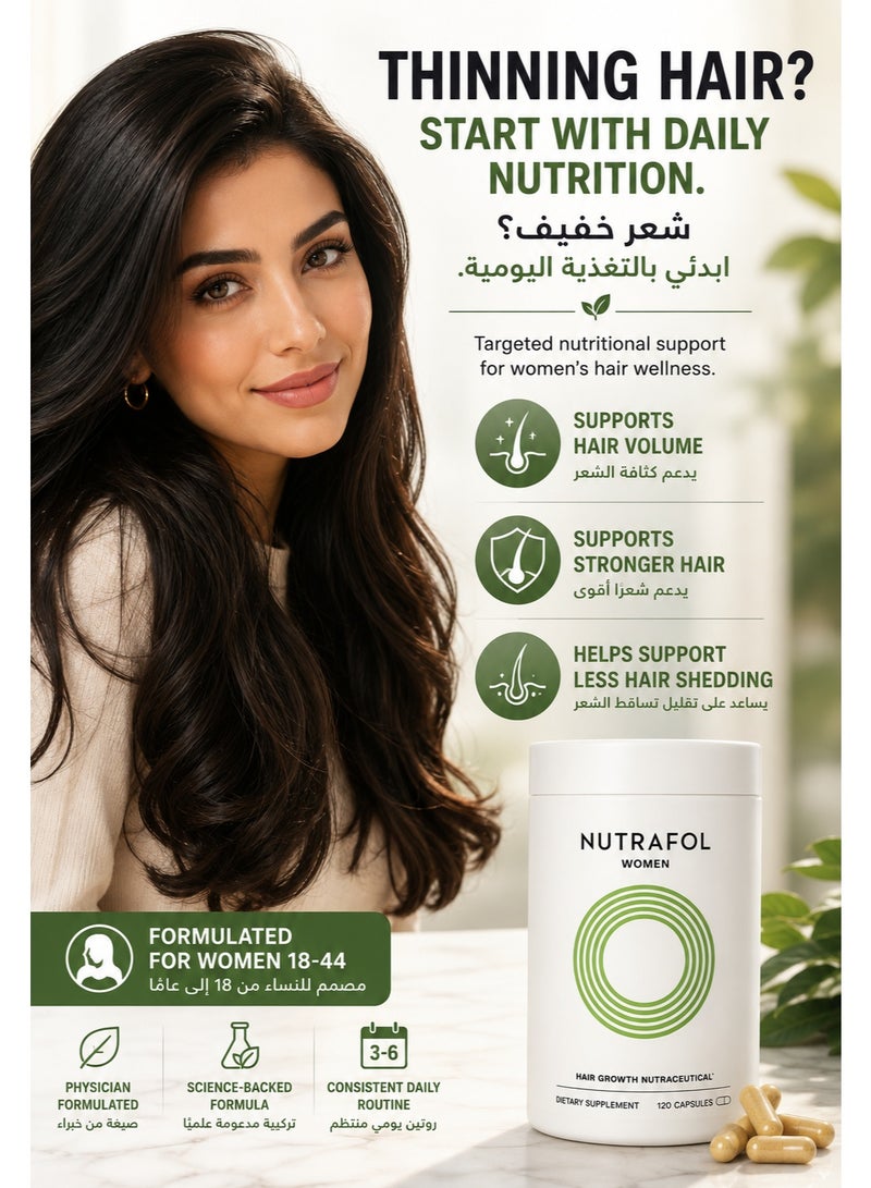Nutrafol Women's Hair Growth Supplements Hair Loss Treatment Vitamins Scalp Care Thicker & Stronger Hair Dermatologist Recommended 1 Month Supply - Image 2