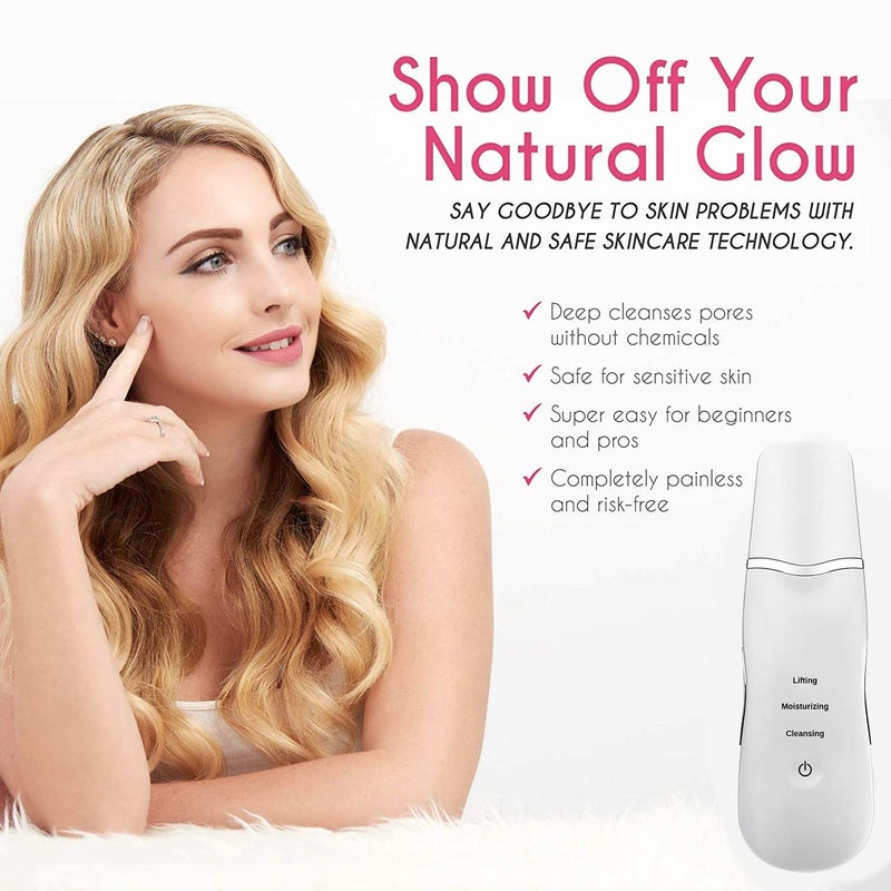 Concepta آلة شovel بالموجات فوق الصوتية من كونسيبتا لرفع وترطيب وتنظيف البشرة وإزالة الأوساخ والرؤوس السوداء وأداة التقشير، ومقشر المسام، وعلاج مستخرج الكوميدون (متعدد الألوان) - Image 3