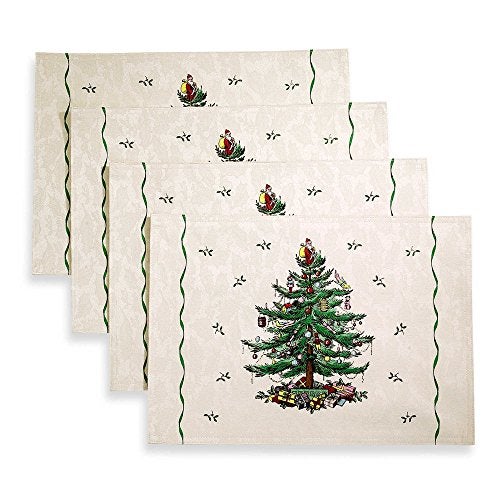 Spode - Placemats, Holiday Kitchen Accessories, Christmas Home Decor, Set of 4 (Spode Christmas Tree Collection) - Image 1