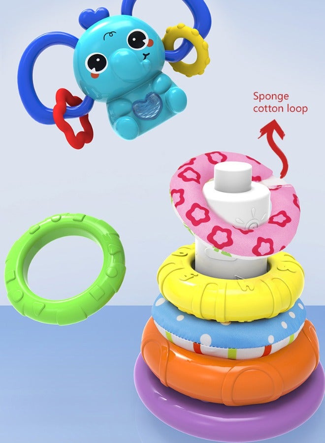 turtees Stacking Toys - Rainbow Tower - Early Educational Stacking Tower with Sound and Light for Boys Girls - Image 2