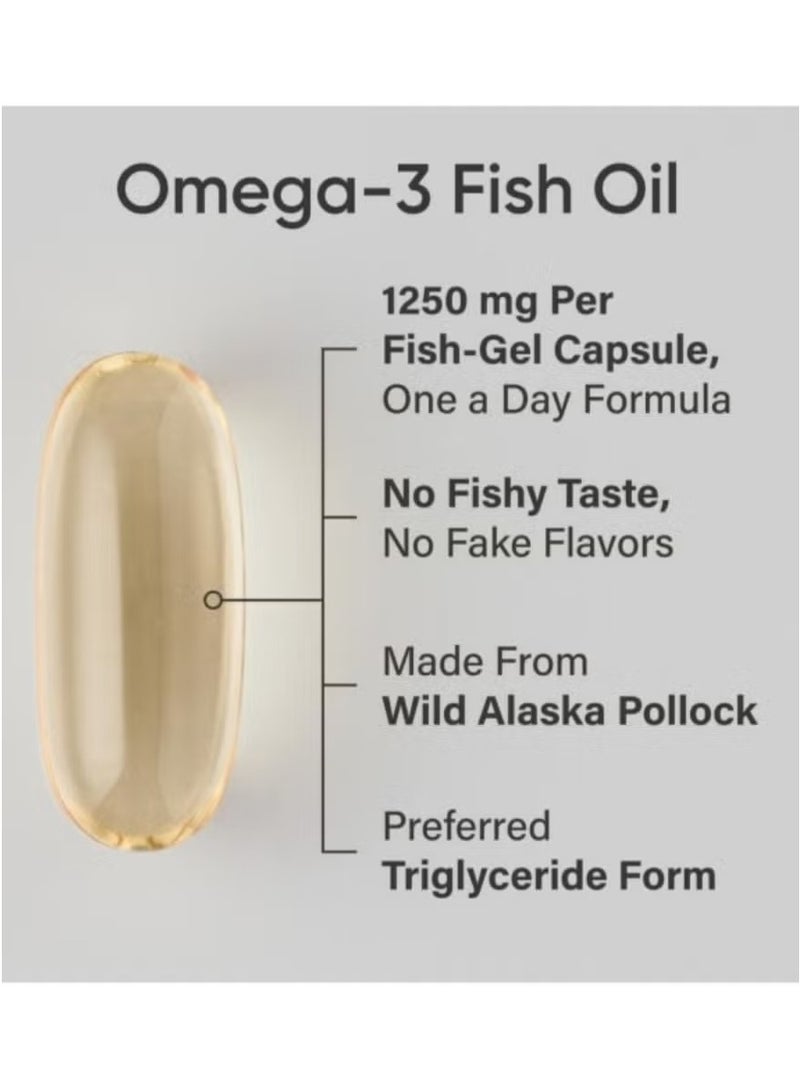Omega Triple Strength Omega-3 Fish Oil 1250mg Dietary Supplement - 30 Softgels  （Packaging is different）  - Image 4