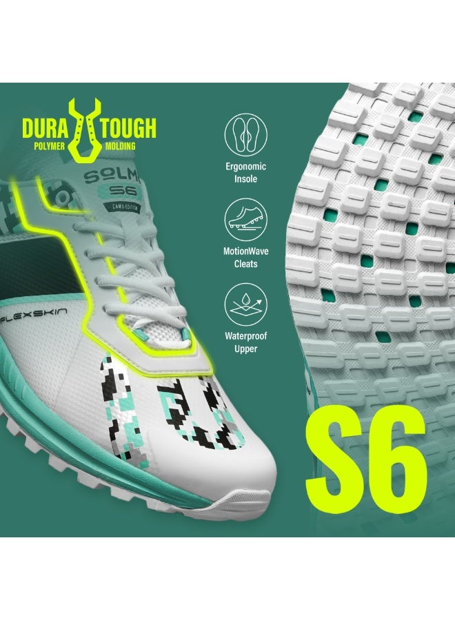 SOLM8 S6 Camo Cricket Shoes Men - 2025 Edition Ultralight Camouflage Upper Rubber Spikes Well-Cushioned Insole - Ideal Cricket Shoes for All Round Performance - Image 3