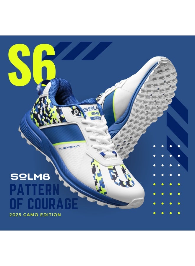 SOLM8 S6 Camo Cricket Shoes Men - 2025 Edition Ultralight Camouflage Upper Rubber Spikes Well-Cushioned Insole - Ideal Cricket Shoes for All Round Performance - Image 2