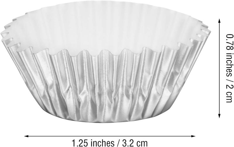 Sumind 400 Pieces Mini Foil Cupcake Liners, Metallic Baking Cups, Disposable, Silver, Various Occasions - Image 2