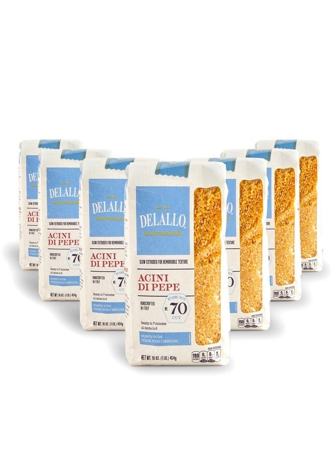 DeLallo Acini di Pepe Pasta, Pastina from Italy, Bronze Cut, Made Only with 100% Durum Wheat Semolina Flour, All Natural, Kosher, Non-GMO, Vegan, 1 Pound Bag, (7 Pack) - Image 1