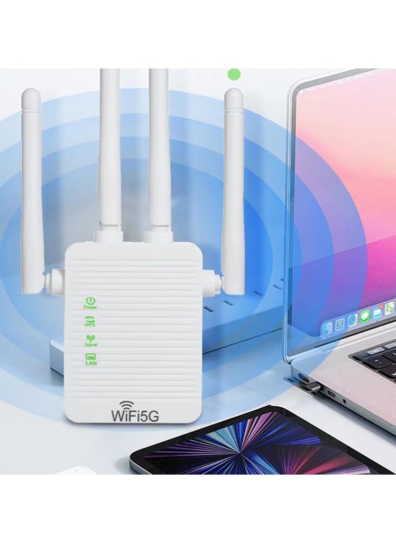 GUDOO WiFi Extender WiFi Range Extender Signal Enhancer 5G 1200Mbps Dual Frequency Mini Compact Internet Booster for Home, Wireless Signal Repeater  - Image 4