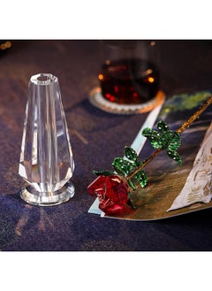 Rayberro Artificial Crystal Rose Flower with Clear Glass Vase Eternal Unfading Rose Flowers with Elegant Gift Box Romantic Gift for Her Women Girl Mother Wife Girlfriend On Birthday Anniversary  - Image 4