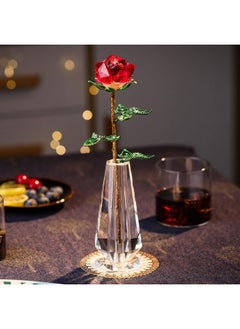 Rayberro Artificial Crystal Rose Flower with Clear Glass Vase Eternal Unfading Rose Flowers with Elegant Gift Box Romantic Gift for Her Women Girl Mother Wife Girlfriend On Birthday Anniversary  - Image 2