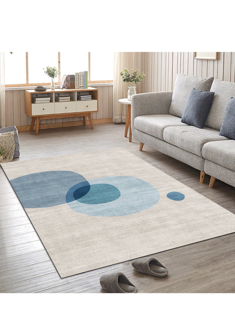 MIXDE Area Rug Short Pile Living room Carpet Modern Geometric Design Rugs Circular Pattern Rug Non-slip Decorative Rugs for Bedroom(120x160cm) - Image 1