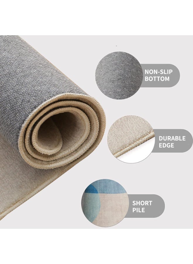 MIXDE Area Rug Short Pile Living room Carpet Modern Geometric Design Rugs Circular Pattern Rug Non-slip Decorative Rugs for Bedroom(120x160cm) - Image 5