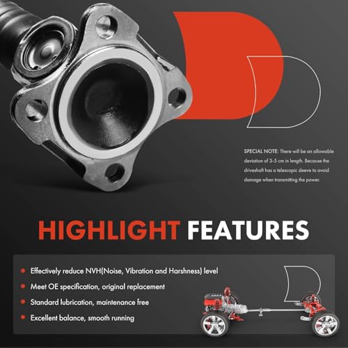 A-Premium Front Complete Drive Shaft Prop Shaft Driveshaft Assembly [AWD Automatic Transmission] Compatible with Chrysler 300 2005-2014 & Dodge Charger 2007-2014, Magnum 2005-2008, Replace# 4593542AB - Image 5