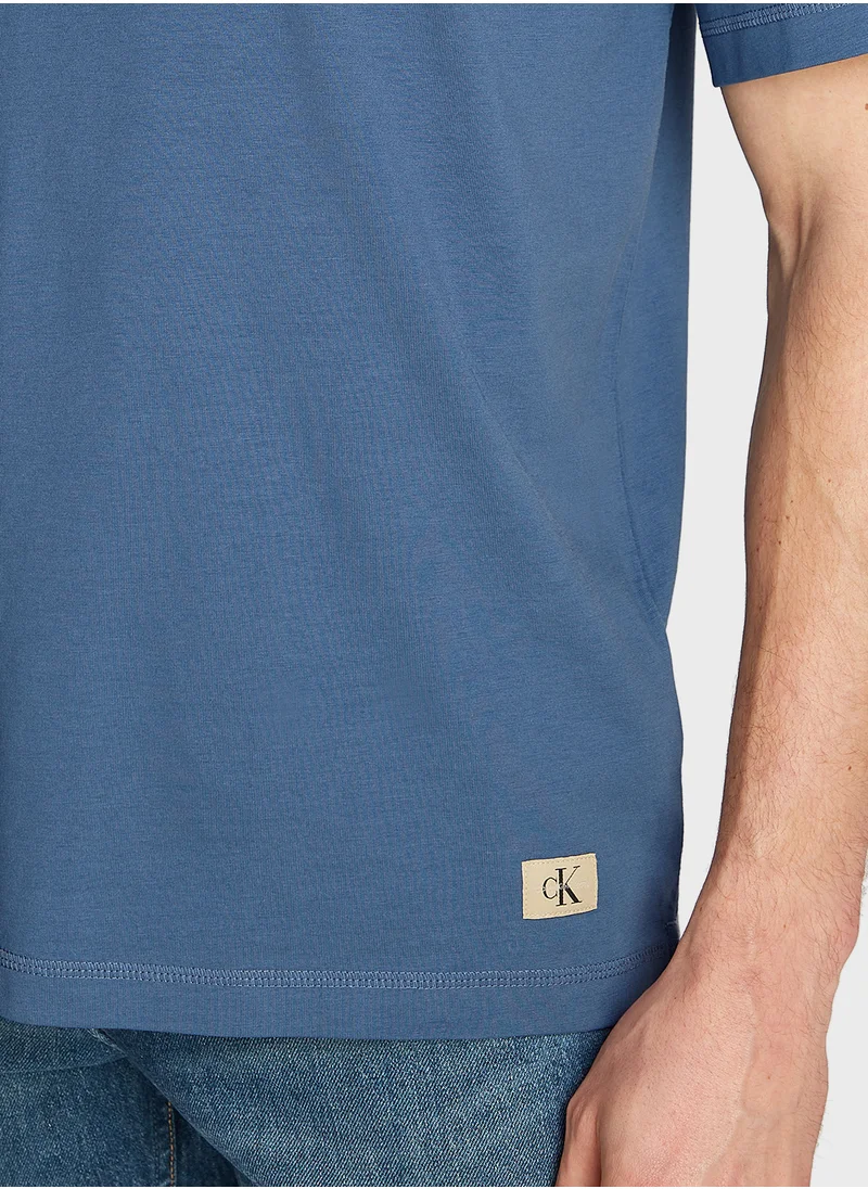 كالفن كلاين جينز Logo Print Crew Neck T-Shirt