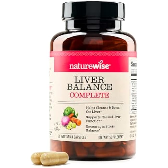 NatureWise Liver Balance Detox Supplement - Triple Repair Formula with Milk Thistle, Dandelion, Turmeric, Artichoke, Reishi Mushroom & Kudzu, - Vegan - 120 Capsules[60-Day Supply] - Image 1