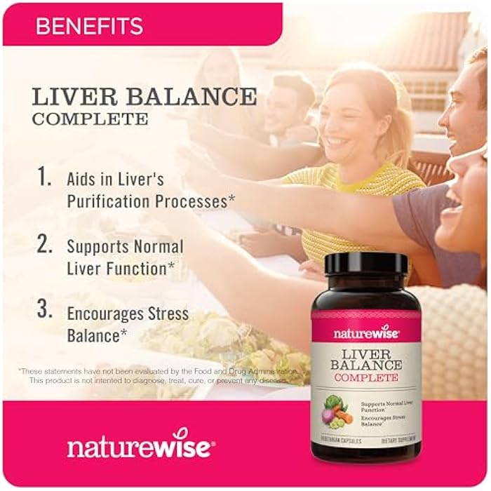 NatureWise Liver Balance Detox Supplement - Triple Repair Formula with Milk Thistle, Dandelion, Turmeric, Artichoke, Reishi Mushroom & Kudzu, - Vegan - 120 Capsules[60-Day Supply] - Image 2