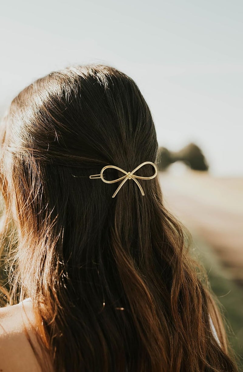 4Pcs Metal Hairpins with Minimalist Bows, Stylish and Elegant Hair Accessories for Women and Girls - Image 5