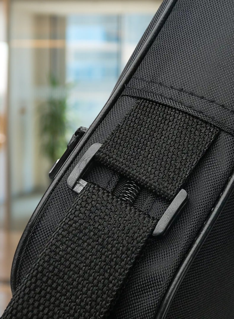 Edots 15.6" Expandable Laptop Briefcase | Sleek & Professional Laptop Bag - Black  - Image 2