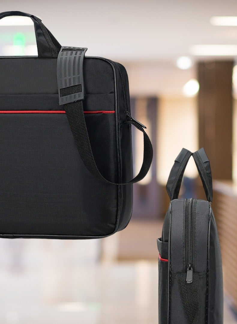 Edots 15.6" Expandable Laptop Briefcase | Sleek & Professional Laptop Bag - Black  - Image 4