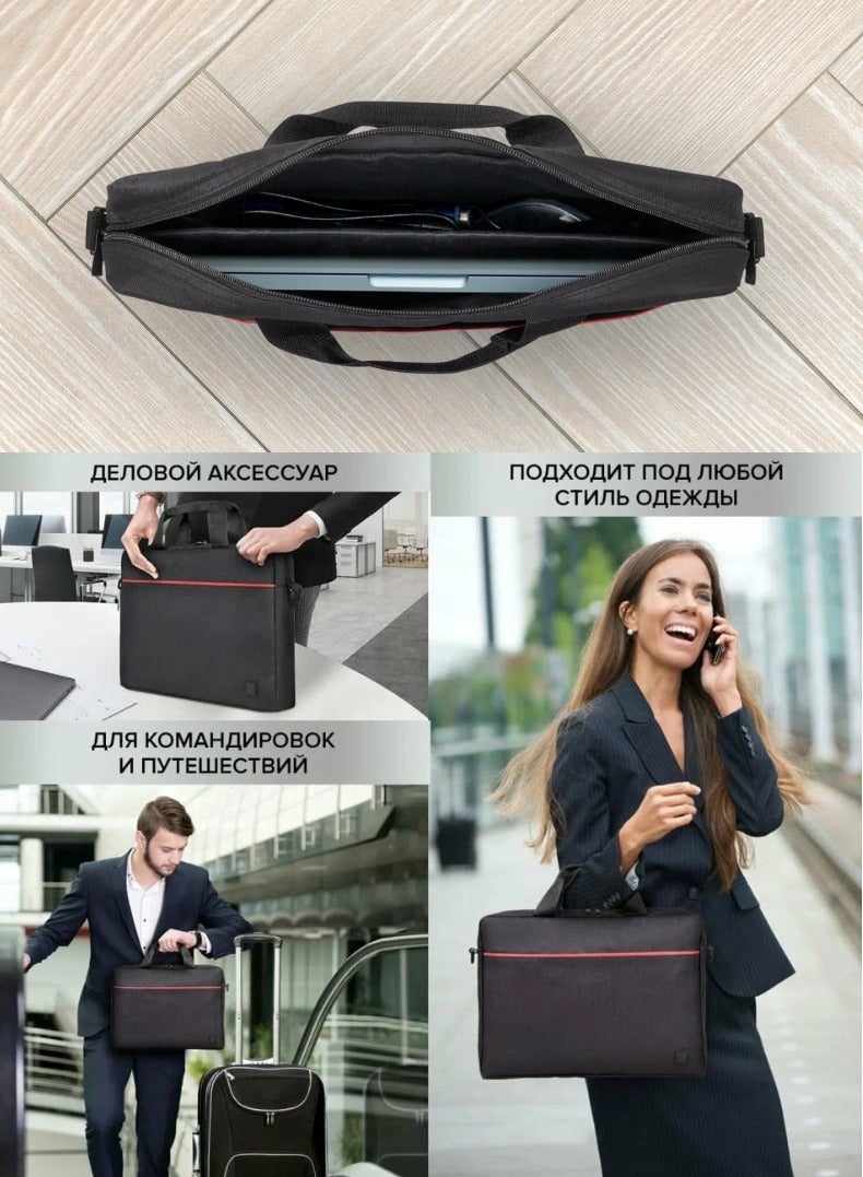 Edots 15.6" Expandable Laptop Briefcase | Sleek & Professional Laptop Bag - Black  - Image 5