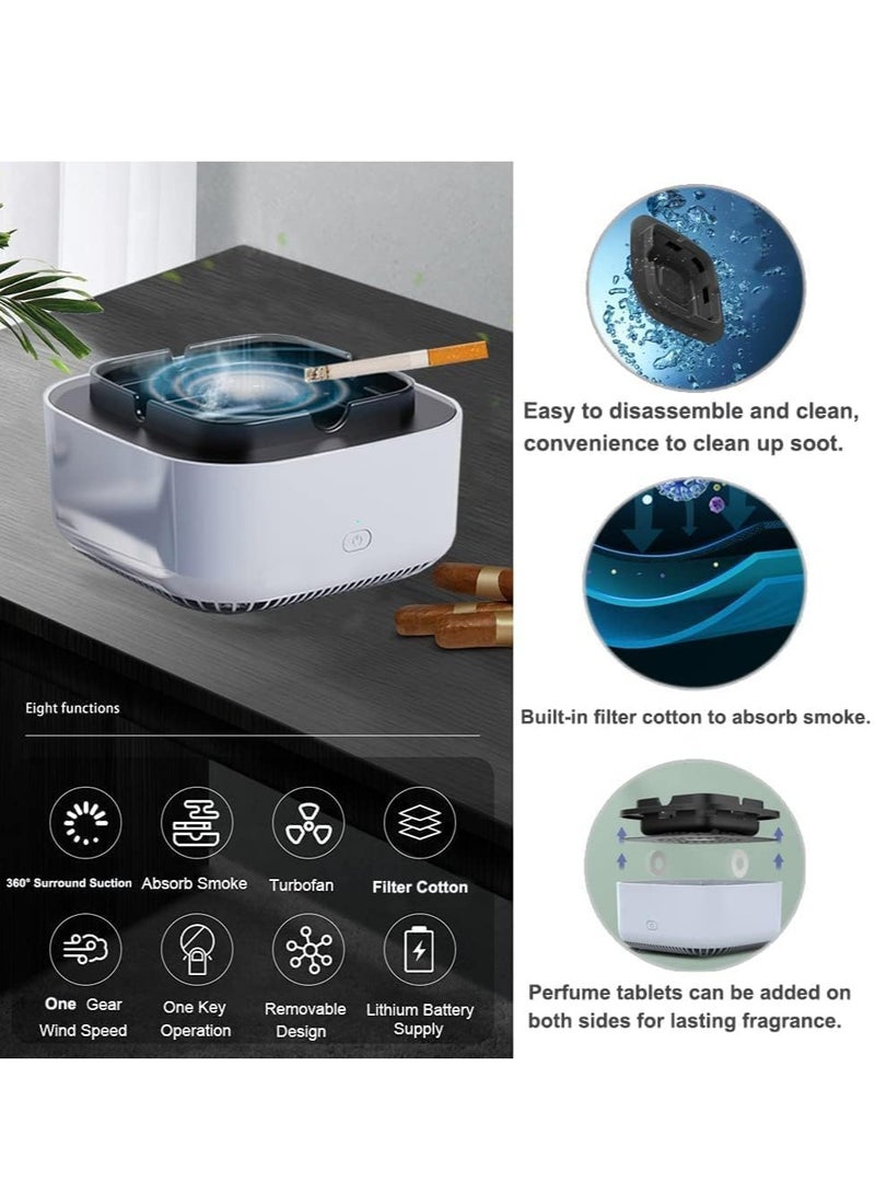 SOLARAE Smokeless Ashtrays for Car Indoor, 2 in 1 Air Purifier Multifunctional Negative Ion Air Fresher for Home,Office, Outdoor Grey - Image 2