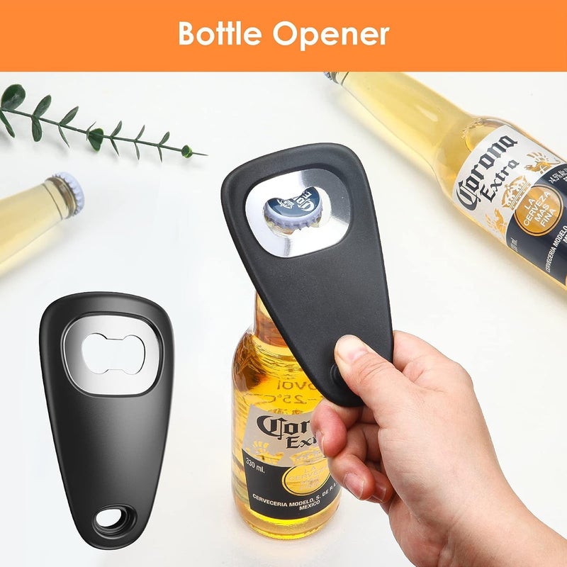 Meneflix Stackable 6pcs Kitchen Gadgets Set Space Saving Cheese Grater Bottle Opener Peeler Pizza Cutter Garlic Grinder Herb Stripper Black - Image 4