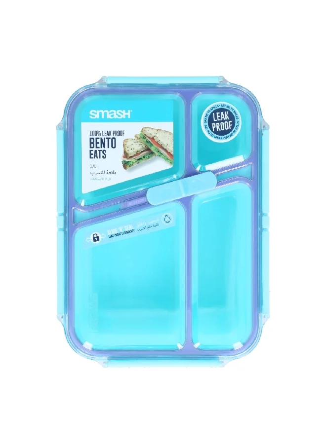 smash Leak Proof Design Plastic Bento Eats Lunch Box Teal and Purple 1.4 L 14471