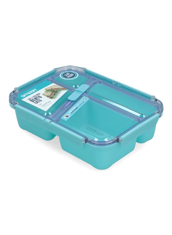 smash Leak Proof Design Plastic Bento Eats Lunch Box Teal and Purple 1.4 L 14471 - Image 2