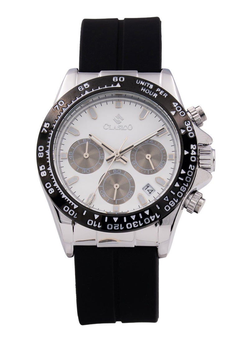 Clasico Men's Chronograph Watch – Premium Case, Bold Bezel & Silicone Strap | Premium Japanese Quartz | Waterproof Sports & Luxury Design - Image 1