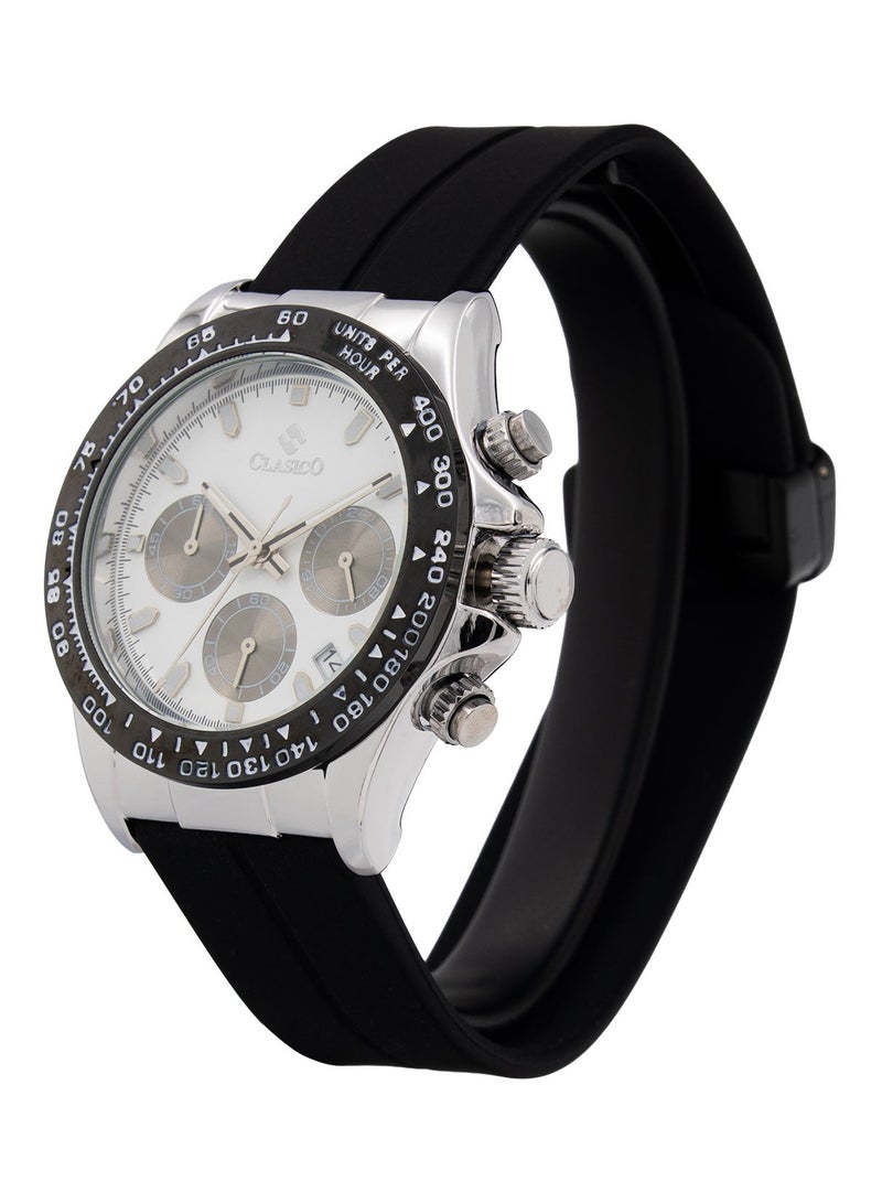 Clasico Men's Chronograph Watch – Premium Case, Bold Bezel & Silicone Strap | Premium Japanese Quartz | Waterproof Sports & Luxury Design - Image 2