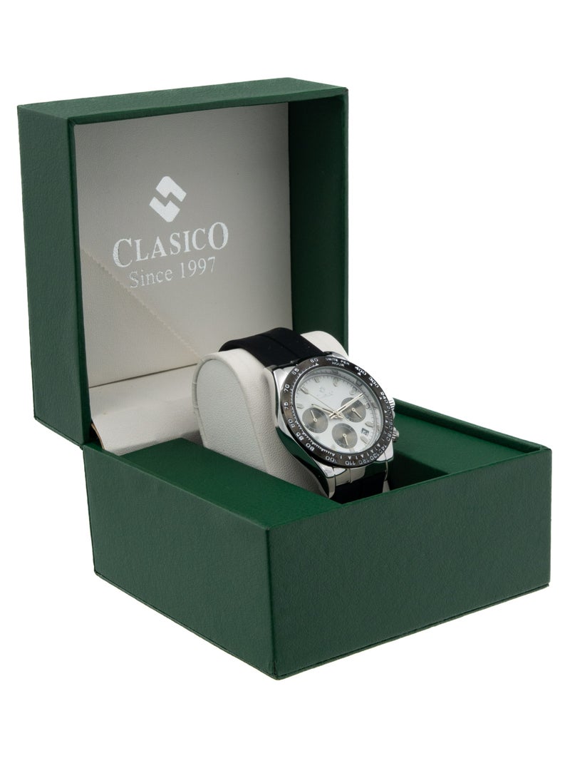 Clasico Men's Chronograph Watch – Premium Case, Bold Bezel & Silicone Strap | Premium Japanese Quartz | Waterproof Sports & Luxury Design - Image 4