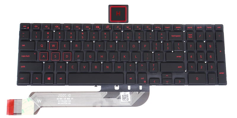 LeFix US Red Backlit Keyboard Frameless(Without Frame) Replacement Compatible with DELL G3(3779),G3(3590),G3(3579),G5(5587),G5(5590),G7(7790) -Red Print - Image 1