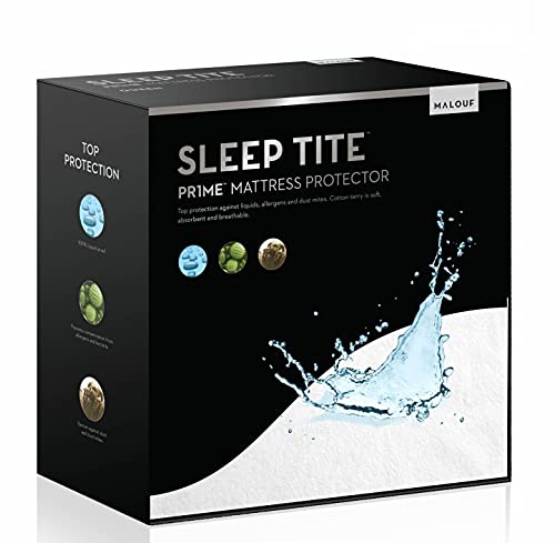MALOUF SLEEP TITE Hypoallergenic 100% Waterproof Mattress Protector - 15-Year U.S. Warranty - Vinyl Free - Queen - Image 1